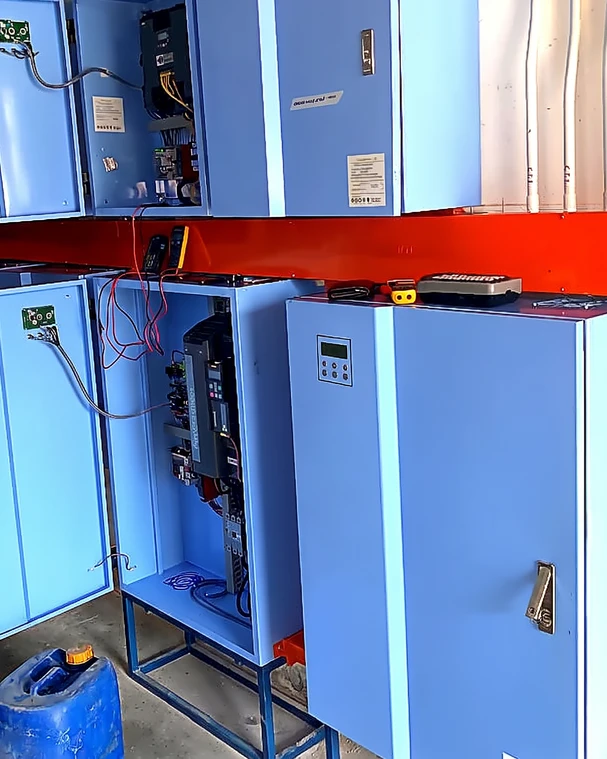 DVDC units installed on racking in an airport plant room