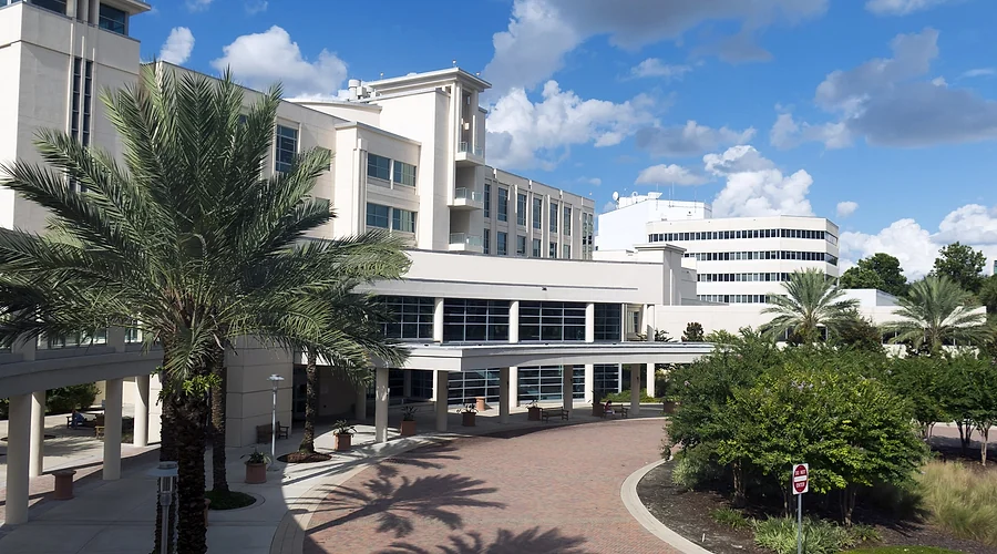 Modern hospital building exterior